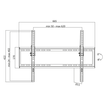 Logilink BP0039 TV Wall mount, 37"-70"", tilt, small | Logilink | Wall Mount | BP0039 | 37-70 " | Maximum weight (capacity) 35 kg | Black
