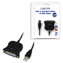 Logilink | USB 2.0 adapter to Paralel (LPT) DB25 , 1,8m | USB-A to LPT USB A male | DB25-1