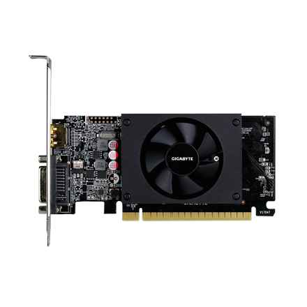 Gigabyte | Profil bas | NVIDIA | 2 Go | GeForce GT 710 | GDDR5 | Refroidissement actif | Ports HDMI : 1 | PCI Express 2.0 | Fréquence mémoire : 5 010 MHz | Fréquence processeur : 954 MHz