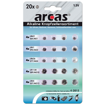Lot de 20 batteries ag1/ag3/ag4/ag10/ag13