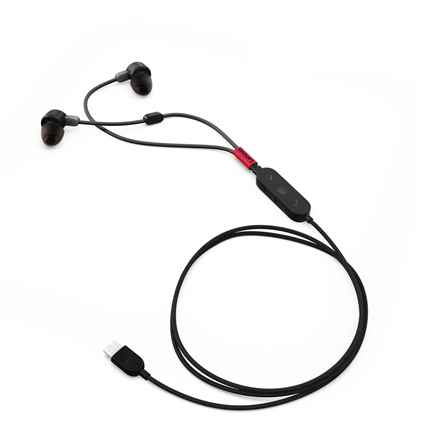 Casque intra-auriculaire filaire LENOVO Go à réduction de bruit active USB-C Thunder Black Certifié pour Skype for Business Certifié pour MS Teams
