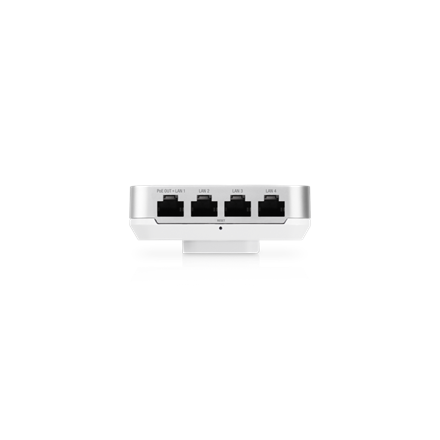 UBIQUITI In-Wall HD; WiFi 5; 6 spatial streams; 90 m² (1,000 ft²) coverage; 200+ connected devices; Powered using PoE/PoE+; (4) GbE ports with (1) PoE output; GbE uplink.
