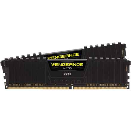 Corsair DDR4, 3 200 MHz, 16 Go, 2 x 8 Go, Dimm, sans tampon, 16-18-18-36, XMP 2.0, dissipateur thermique Vengeance LPX noir, PCB noir, 1,35 V, pour SKL