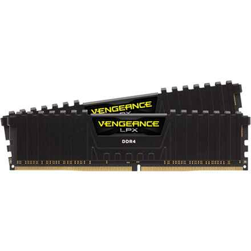 Corsair DDR4, 3 200 MHz, 16 Go, 2 x 8 Go, Dimm, sans tampon, 16-18-18-36, XMP 2.0, dissipateur thermique Vengeance LPX noir, PCB noir, 1,35 V, pour SKL