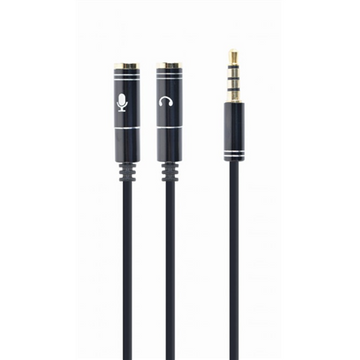 Gembird 3.5 mm audio + microphone adapter Metal