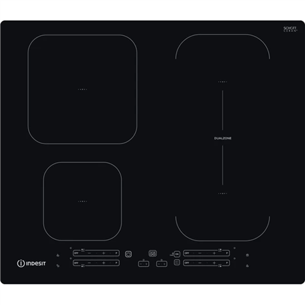 INDESIT | Hob | IB 65B60 NE | Induction | Number of burners/cooking zones 4 | Touch | Timer | Black