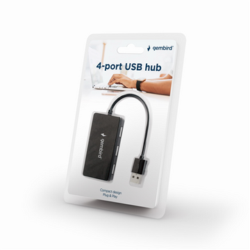 Gembird UHB-U2P4-04 Hub USB 2.0 480 Mbit/s Noir