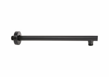 Braccio doccia tondo nero opaco lungo da 35 cm