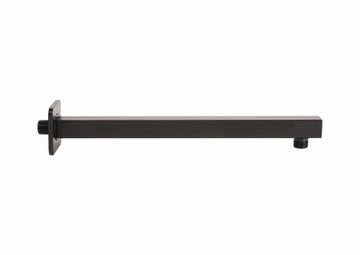 Braccio doccia quadrato nero opaco da 35,5 cm