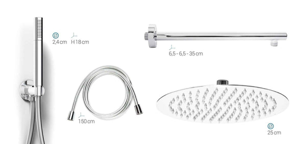 Kit completo doccia design tondo