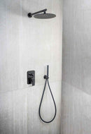 Kit completo doccia design tondo nero opaco