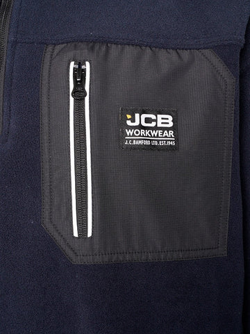 Jcb trade heavyweight 1/4 zip navy tech fleece