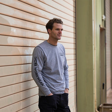 Jcb workwear banner l/s grey t-shirt