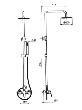 Colonna doccia completa di miscelatore pronta per l'installazione - 0
