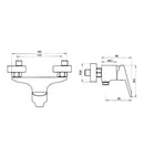 Miscelatore doccia esterno completo