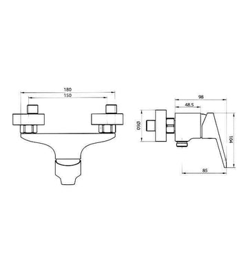 Miscelatore doccia esterno completo