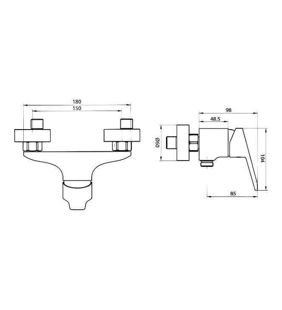 Miscelatore doccia esterno completo