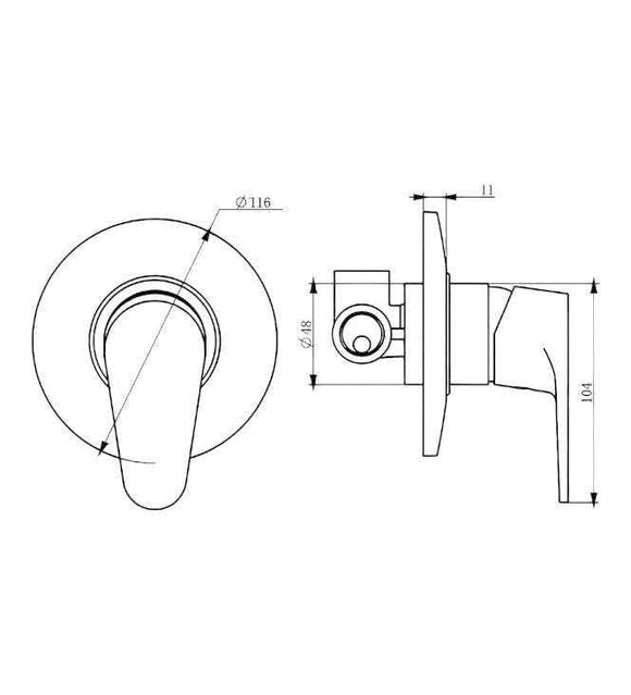 Miscelatore doccia incasso completo moderno