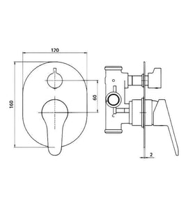 Miscelatore doccia incasso con deviatore completo moderno