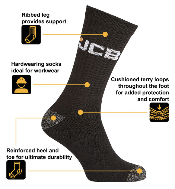 Lot de 4pk workwear apparel with grey heel and toe