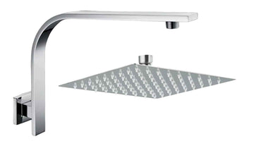 Set doccia completo braccio doccia a sbalzo con soffione doccia quadrato 30x30