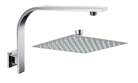 Set doccia completo braccio doccia a sbalzo con soffione doccia quadrato 30x30