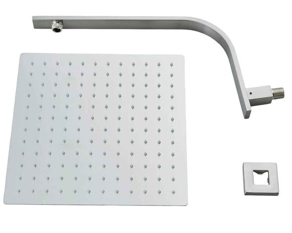 Set doccia completo braccio doccia a sbalzo con soffione doccia quadrato 30x30
