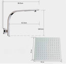 Set doccia completo braccio doccia a sbalzo con soffione doccia quadrato 30x30