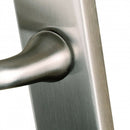 2 poignées de porte sur plaque CHAMBON, Sans trou pour pièce à vivre, Finition aluminium nickel mat, Entraxe standard 195 mm-6