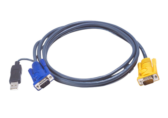 ATEN KVM SPHD (M) to HD15 & USB (M) | Connection cable | 3m | Black