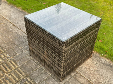 Fimous Outdoor rotin Garden Corner Furniture foyer à gaz table à manger chauffage à gaz br?leur salon gris foncé 6 places - 0