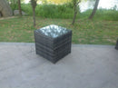 Fimous Grey Rattan Cube Side Table Tea Coffee Table Outdoor Garden Furniture Accessory-1
