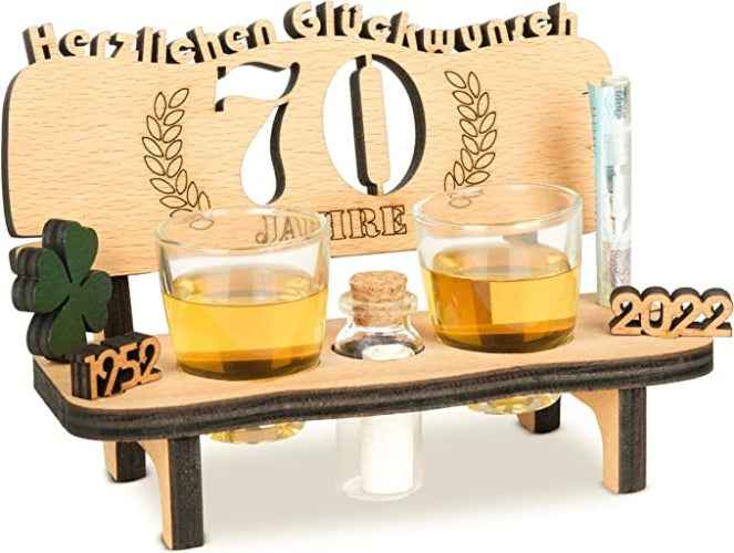 Ecost Customer Return Brynnberg Schnapps Bench with Birth Year for Birthday Occasion Laurel