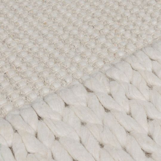 Tapis de salon design tressé en laine pilat