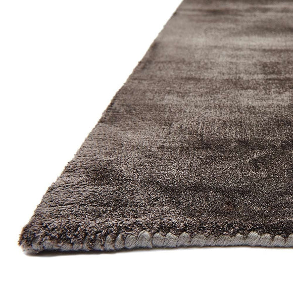 Tapis de salon en viscose fait main titane