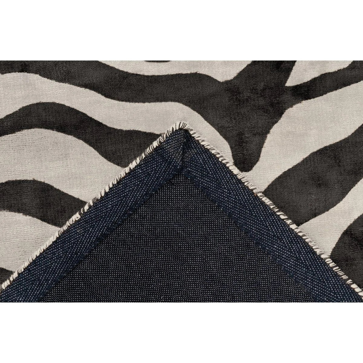Tapis de salon en viscose design fait main zebra