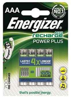 ENERGIZER BATTERY Accu Recharge Power Plus 700 mAh AAA HR3/4 Rechargeable, 4 pieces