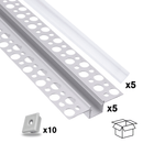 Confezione Promo 5 Profili Flat Per Cartongesso con Tappi Finali - Totale 10 Metri-4