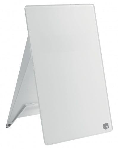 Glass Desktop Whiteboard Easel Nobo Brilliant White 22x30cm
