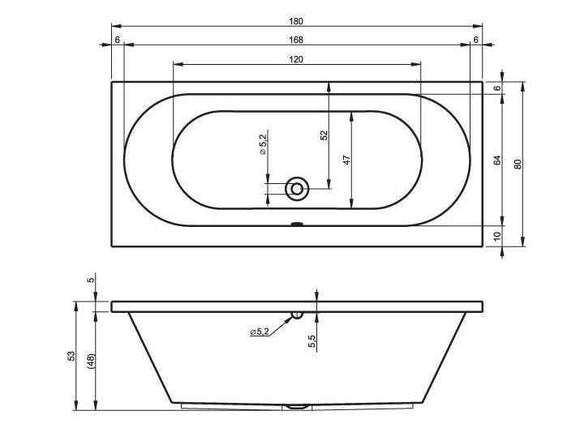 Baignoire acrylique RIHO CAROLINA