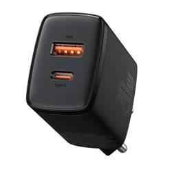 Baseus Travel Charger Compact Quick Charger U+C 20W EU Black (CCXJ-B01)