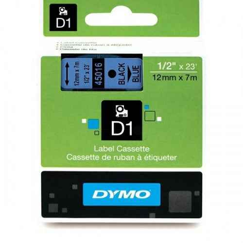 Ruban d'étiquettes Dymo 45016 (S0720560) 12 mm x 7 m, noir sur bleu