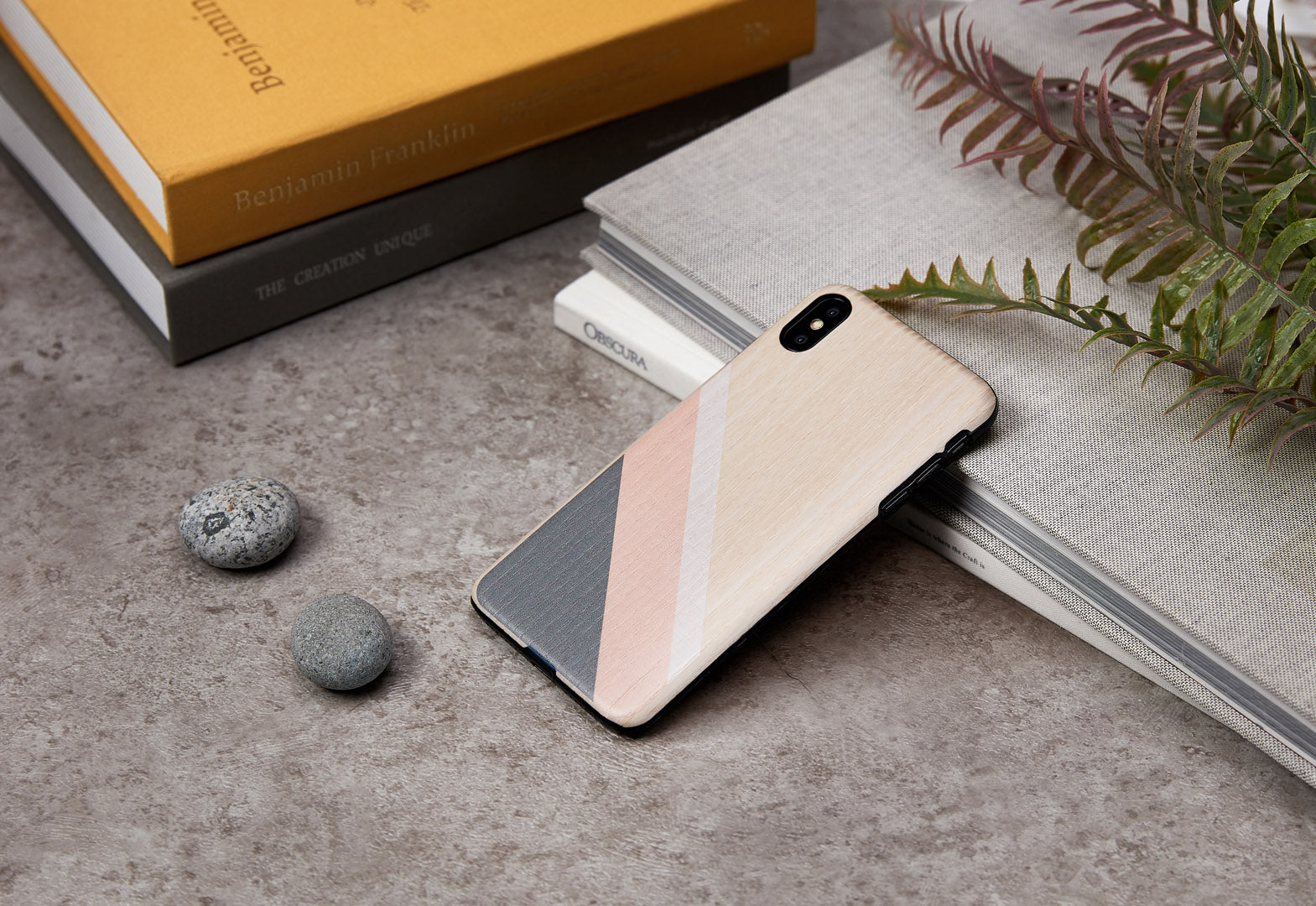 Coque pour smartphone MAN&WOOD iPhone XS Max rose et noir