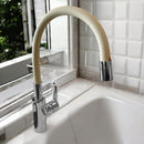 Miscelatore cucina con canna di gomma flessibile beige/tortora-10