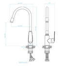 Miscelatore cucina con canna di gomma flessibile beige/tortora