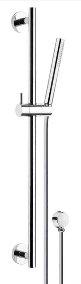 Saliscendi tutto in ottone con doccetta,flessibile cm 150 e presa acqua in ottone