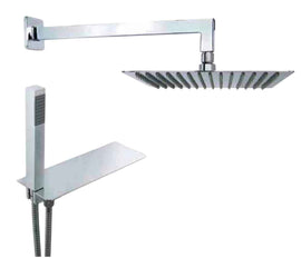 Set doccia quadrato con mensola, sistema completo