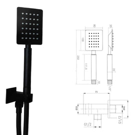 Set doccia quadrato nero opaco