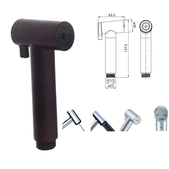 Doccetta per wc triplo utilizzo nera opaca