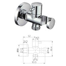 Presa acqua tonda con rubinetto e supporto doccia